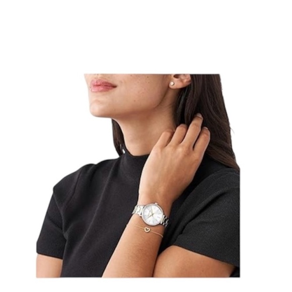 Michael Kors Women's Pyper Two-Tone 32mm Watch and Jewelry Gift Set MK1041. NEW - Picture 5 of 6